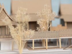 close up : thai house style model Stock Footage