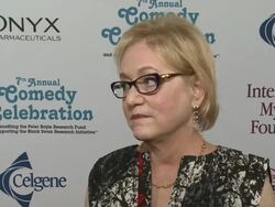 INTERVIEW - Loraine Boyle on what the event means to her at International Myeloma Foundation 7th Annual Comedy Celebration Benefiting the Peter Boyle Research Fund & Supporting The Black Swan Research Initiative, Los Angeles, CA, 11/09/13 Stock Footage