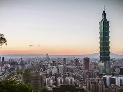 City of Taipei at Sunset Stock Footage