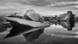 Infrared. Ice floating in Iceland Stock Footage