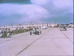 Lion's Dragstrip Plus Caravan Stock Footage