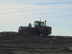Garbage waste dumped in the rubbish landfill site Stock Footage