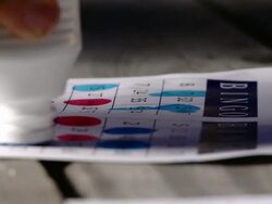 A bingo card with some punched numbers Stock Footage