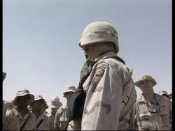 US commander addresses troops, passing on Bush message News Clip