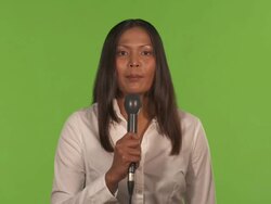 HD: Asian News Reporter On the Scene Stock Footage