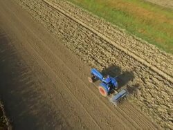 AERIAL Sowing The Field Stock Footage