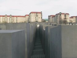  WS View of Holocaust memorial at Komische Oper  / Berlin, Germany Stock Footage