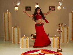 Girl celebrating diwali festival Stock Footage