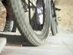 HD: Bikers Pushing Their Bicycles Stock Footage