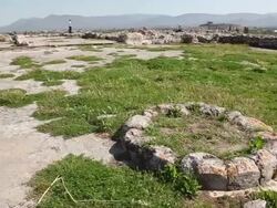 Tyrins, great court in the acropolis Stock Footage