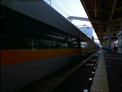 High speed - MS Bullet train leaving station, Japan Stock Footage