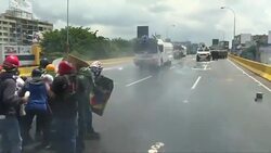 CLEAN : Clashes erupt at fresh protest in Caracas News Clip