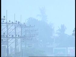 Thailand- Smog caused by forest fires in Indonesia News Clip