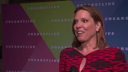 INTERVIEW - Hannah Storm at Hearst Launches HearstLive, A Multimedia News Installation At 57th Street & 8th Avenue In NYC Stock Footage