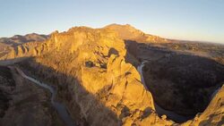 Aerial Oregon Smith Rocks Stock Footage