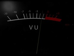 Analog VU meter peaking Stock Footage