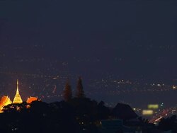 Doi Suthep temple at dusk Stock Footage