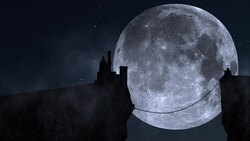 Manoir pleine lune en boucle Stock Footage