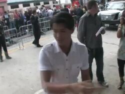 BooBoo Stewart & Fivel Stewart greet fans at The Karate Kid Premiere in Westwood at the Celebrity Sightings in Los Angeles at Los Angeles CA. (Footage by WireImage Video/GettyImages) Stock Footage