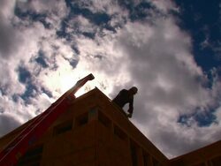 Hammer Swinging Carpenter Stock Footage