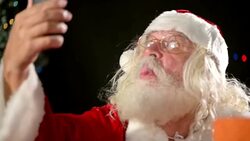 Santa Claus make selfies Stock Footage
