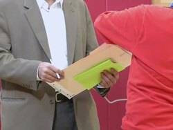 November 2, 2010 MS Voter files ballot / Dearborn, Michigan, United States Stock Footage