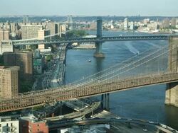 The Brooklyn and Manhattan Bridges Stock Footage