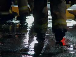 Firemen Feet Silhouette 01 Stock Footage