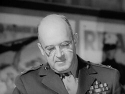 Major General Alexander Vandegrift Talking About Guadalcanal Campaign Stock Footage