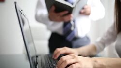 Working  on Laptop Stock Footage