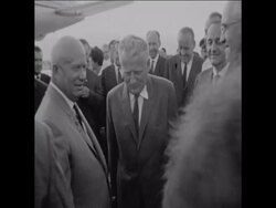 CAN303 SOVIET LEADER KHRUSHCHEV VISITS SLOVAKIAN WAR MEMORIALS Instructional Video
