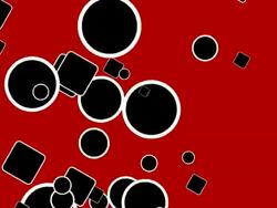 Black & White Shapes against Red Background Stock Footage