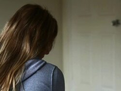 Teenage girl and man opening door. Stock Footage