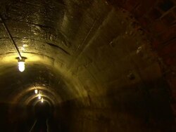 Lights illuminate a sewer. Stock Footage