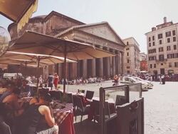 Pantheon square in Rome Stock Footage