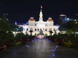 WS View of City Hall / Ho Chi Minh, Vietnam Stock Footage