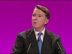 Lord Peter Mandelson speech to The Labour Party Conference 2009 Stock Footage