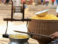 Boiling Silkworm Cocoons Stock Footage