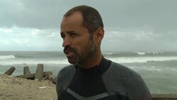 Surfers ride high as strong winds whip Gaza coast News Clip