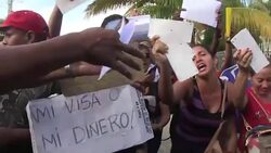 CLEAN : Angry Cubans protest at Ecuador visa rule News Clip
