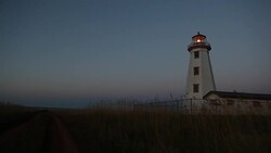 Lighthouse At Dusk Stock Footage