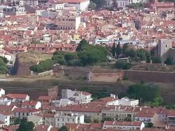 MS AERIAL Shot of Perpignan Town / Languedoc Roussillon, France Stock Footage