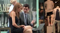 Professionals chatting outdoors Stock Footage