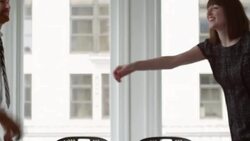 MS Businesswomen and businessmen shaking hands across conference room table before sitting down for meeting Stock Footage