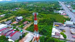 Aerial View of Antenna Tower with orbit shot Stock Footage