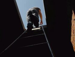 People down to the cellar Stock Footage