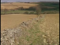 Seasonal series Lapse-time Time lapse Cotswold scene. Stone wall on field boundary. Burford, Oxfordshire Stock Footage