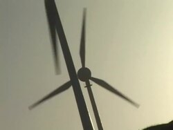 ZO, MS, LA, CANTED, Brazil, Ceara, Fortaleza, Silhouettes of wind turbines against sky at sunset Stock Footage