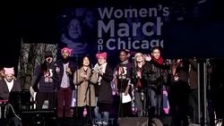 CLEAN : Hamilton cast speak of discrimination at Chicago Women's March News Clip