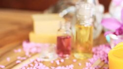 HD dolly:aromatherapy massage oil. Stock Footage